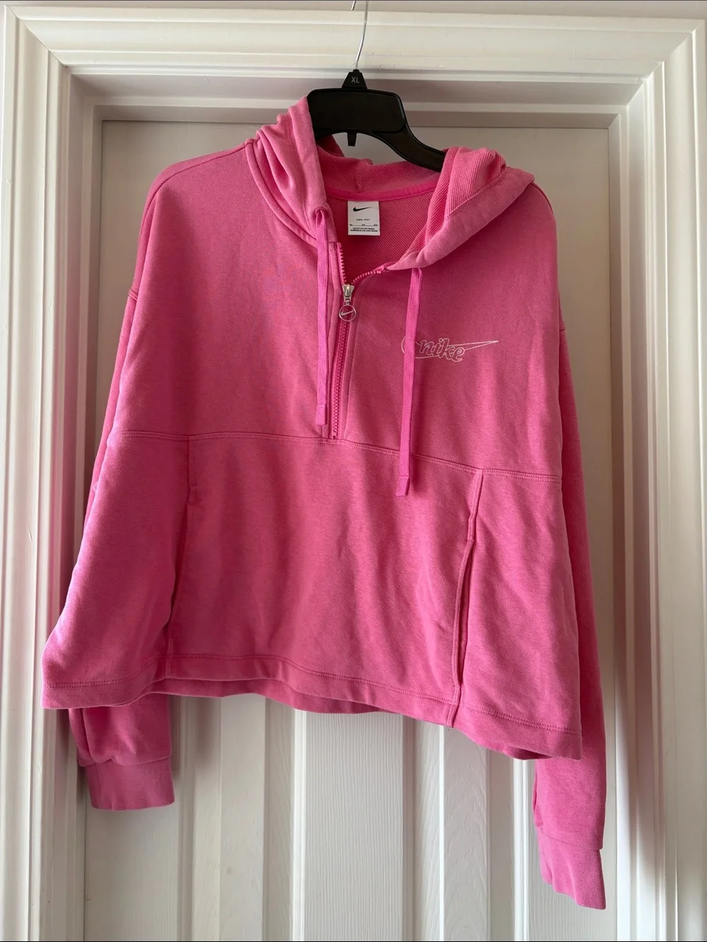 Nike Pink Half-Zip Hooded Pullover Size XL Womens